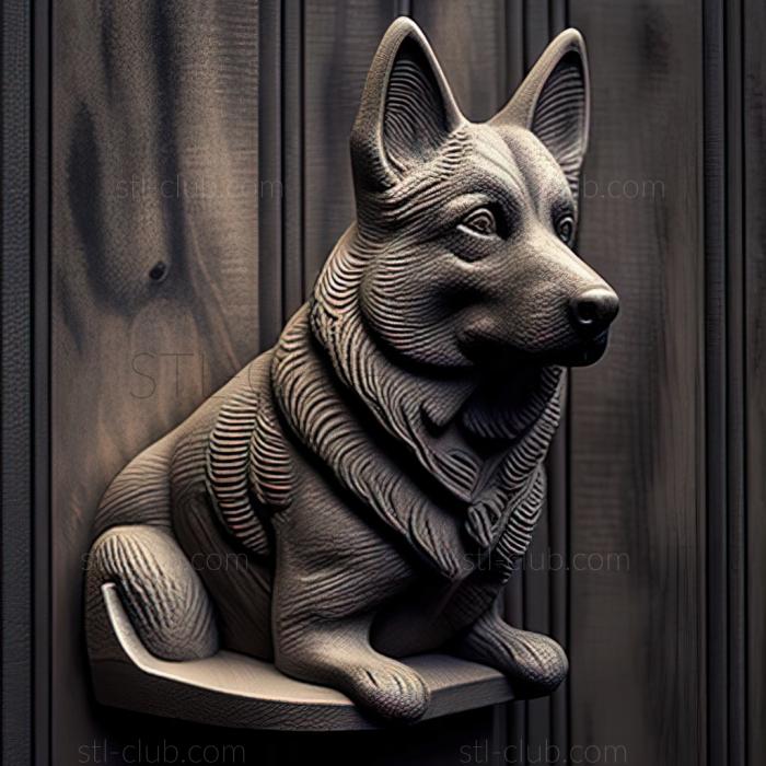 3D model st Norwegian Grey Elkhound dog (STL)